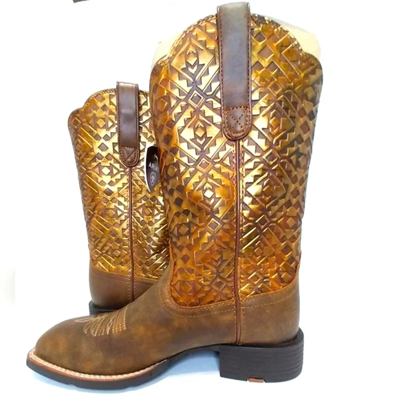 Ariat Round Up Wide Square Toe‎ Boots, NWT, Size 10| EUR 41.5 - Picture 4 of 11